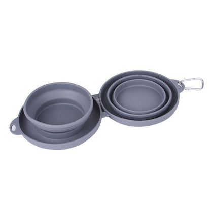 Double Collapsible Pet Feeding Bowl Set